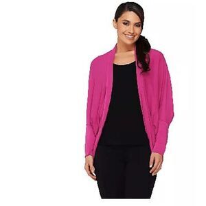 Cee Bee Cheryl Burke Womens 3X Open Front Cocoon Top Red Violet Fuchsia NWOT)